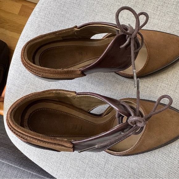 Marni Oxford Lace Up Block Heel Brown Leather 38 - Picture 5 of 8